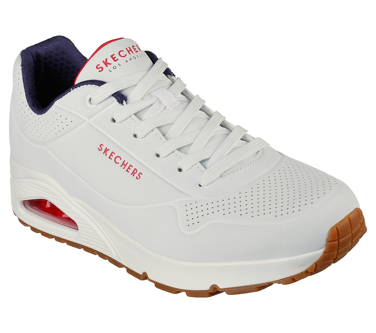 UNO - STAND ON AIR, WHITE/NAVY/RED Footwear Lateral View