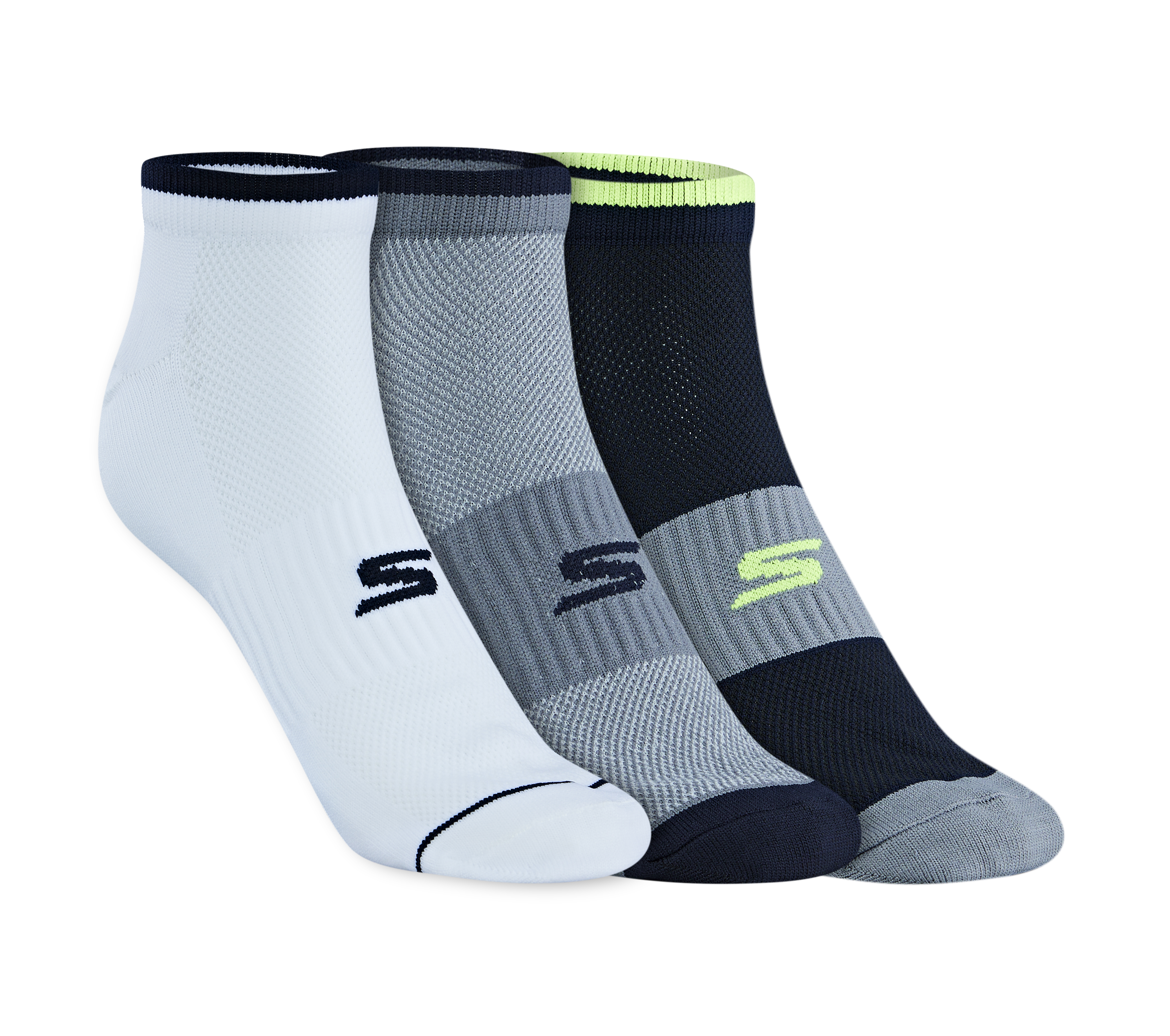 3 Pack of MENSFLAT KNIT LOW CUT, NAVY/GREY Accessories Lateral View