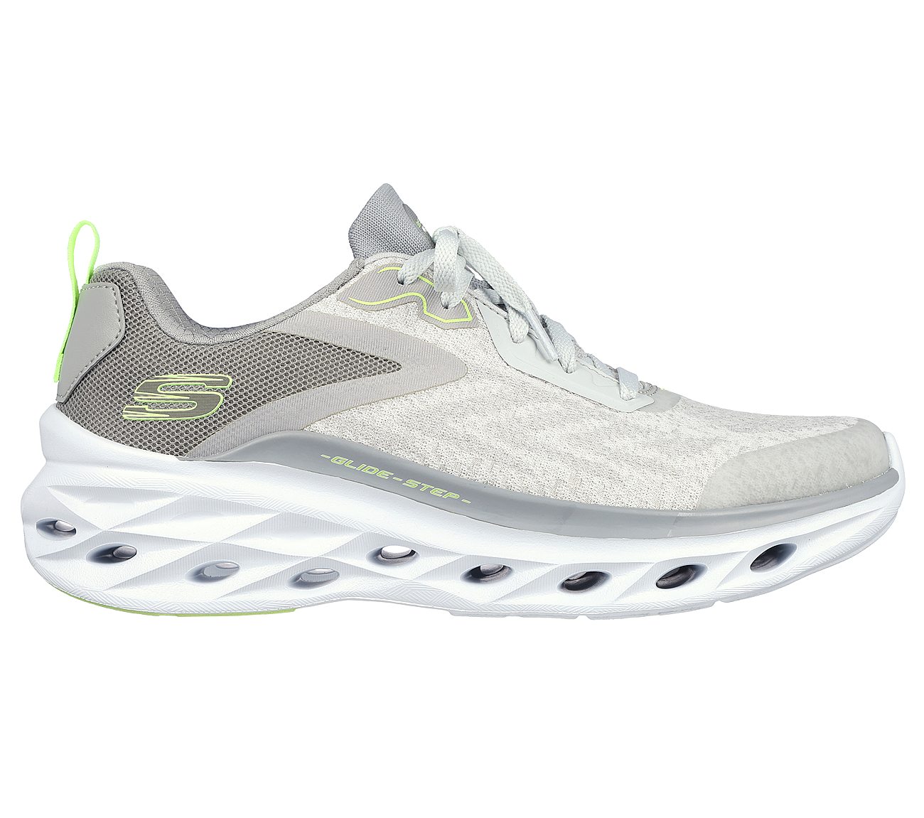 GLIDE-STEP SWIFT - TURNTIDE, GREY/LIME Footwear Lateral View