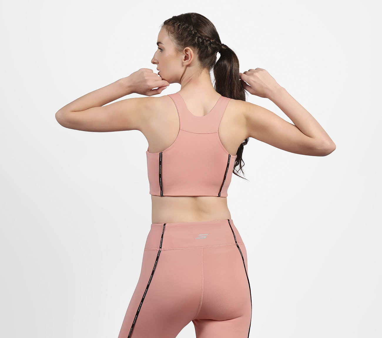 CHEST BRANDING CLEAN FINISH SPORT BRA,  Apparels Left View