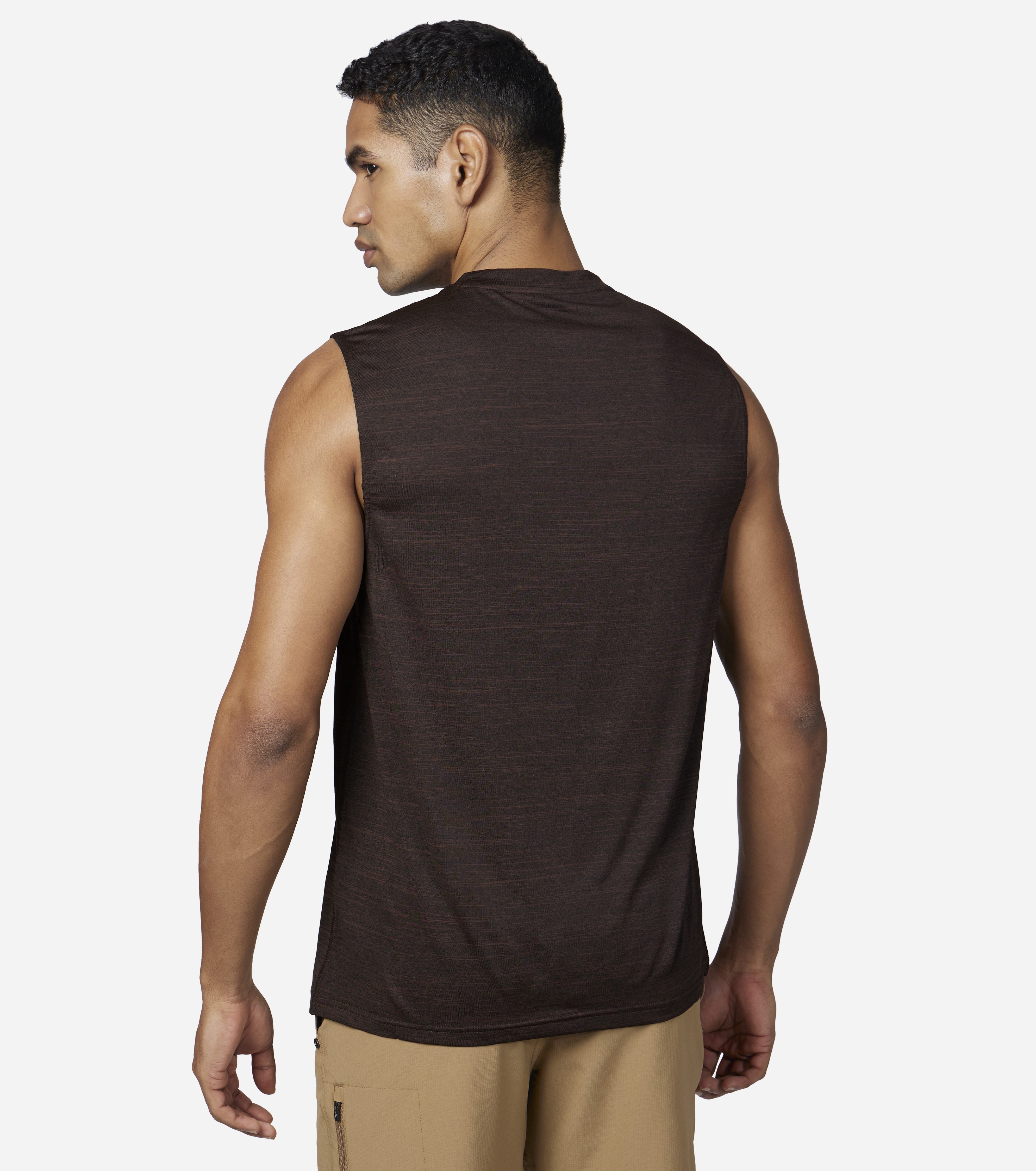 ON THE ROAD MUSCLE TANK, BURGUNDY Apparels Bottom View