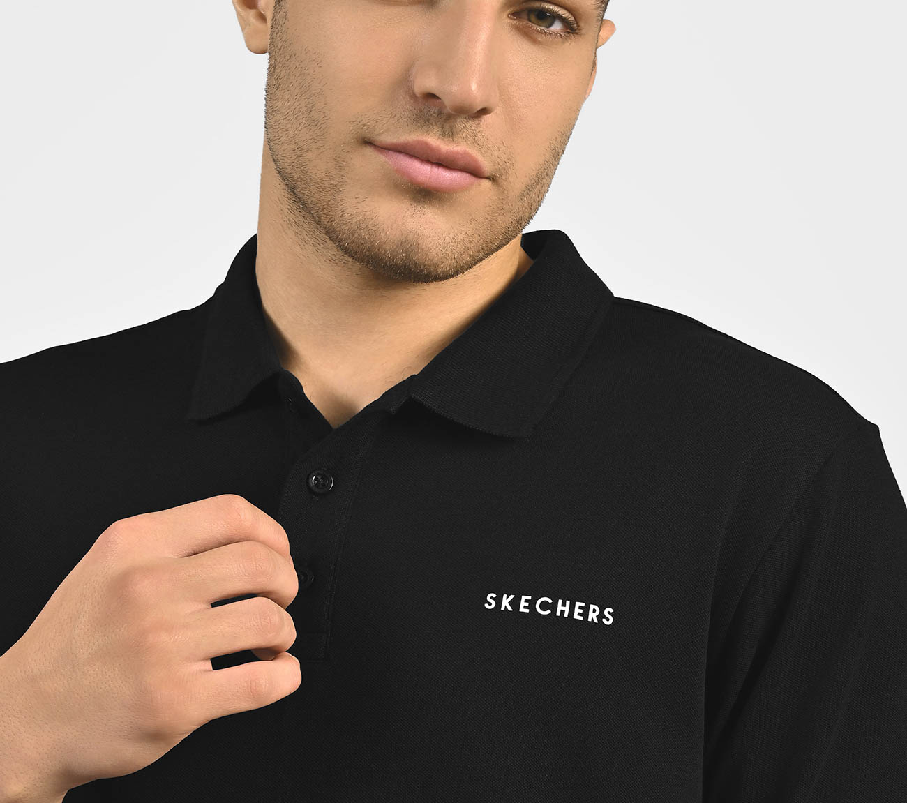 MENS CORE POLO, BLACK Apparel Right View