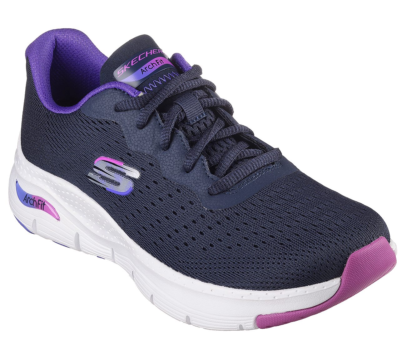ARCH FIT-INFINITY COOL, NAVY/PURPLE Footwear Left View