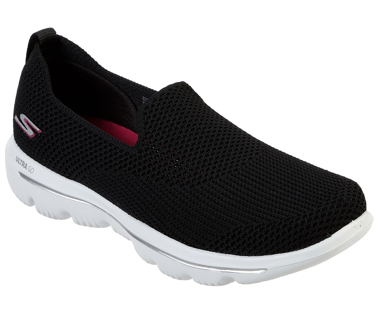 GO WALK EVOLUTION ULTRA-ENDLE, BLACK/WHITE Footwear Lateral View