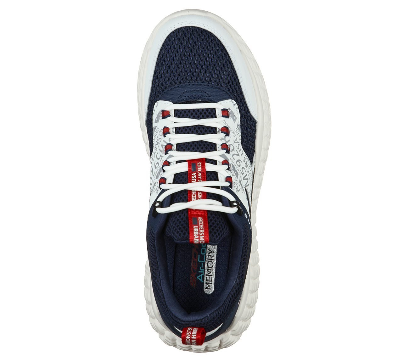 SKECHERS MONSTER - MASHTON, WHITE/NAVY Footwear Top View