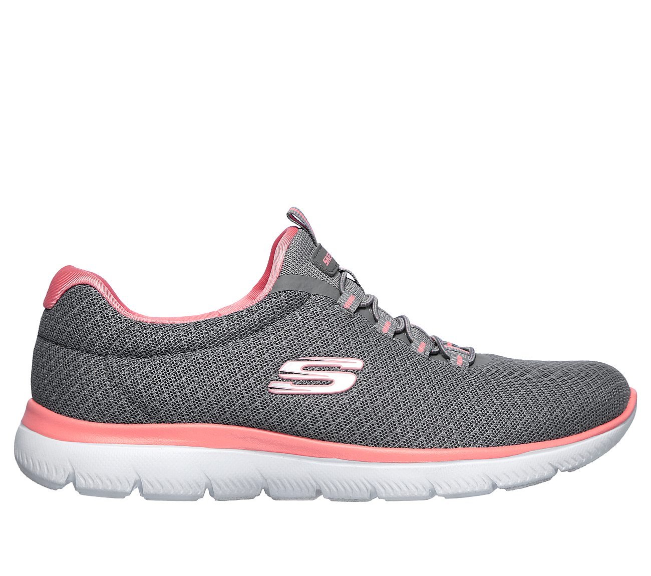 SUMMITS, GREY/PINK Footwear Lateral View