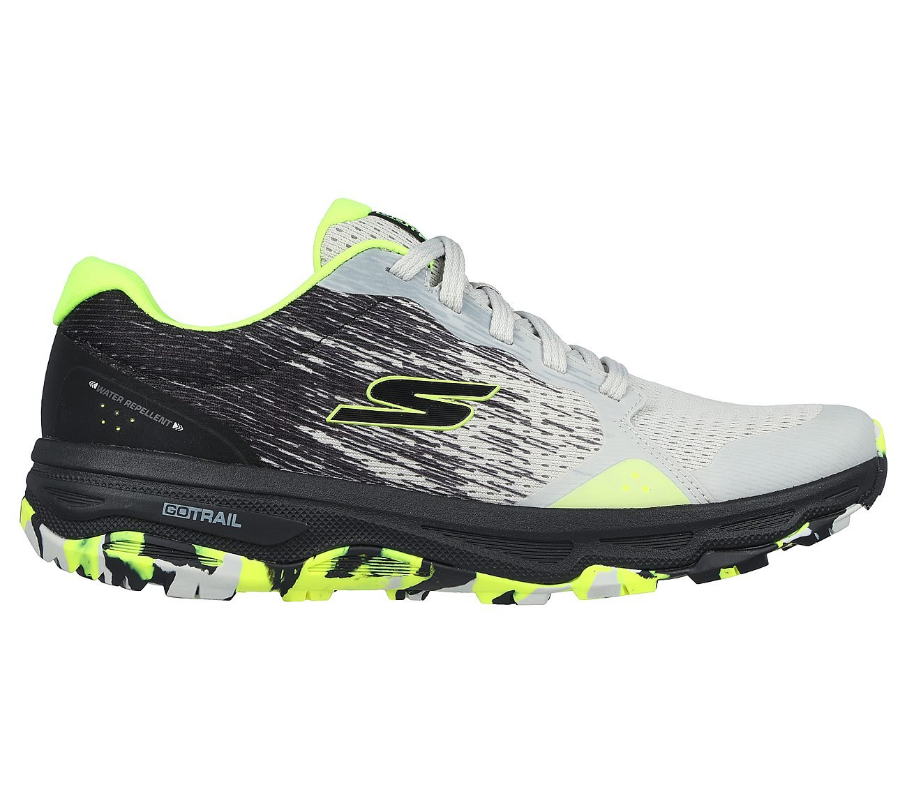 GO RUN TRAIL ALTITUDE-PHANTOM, GREY/LIME Footwear Lateral View