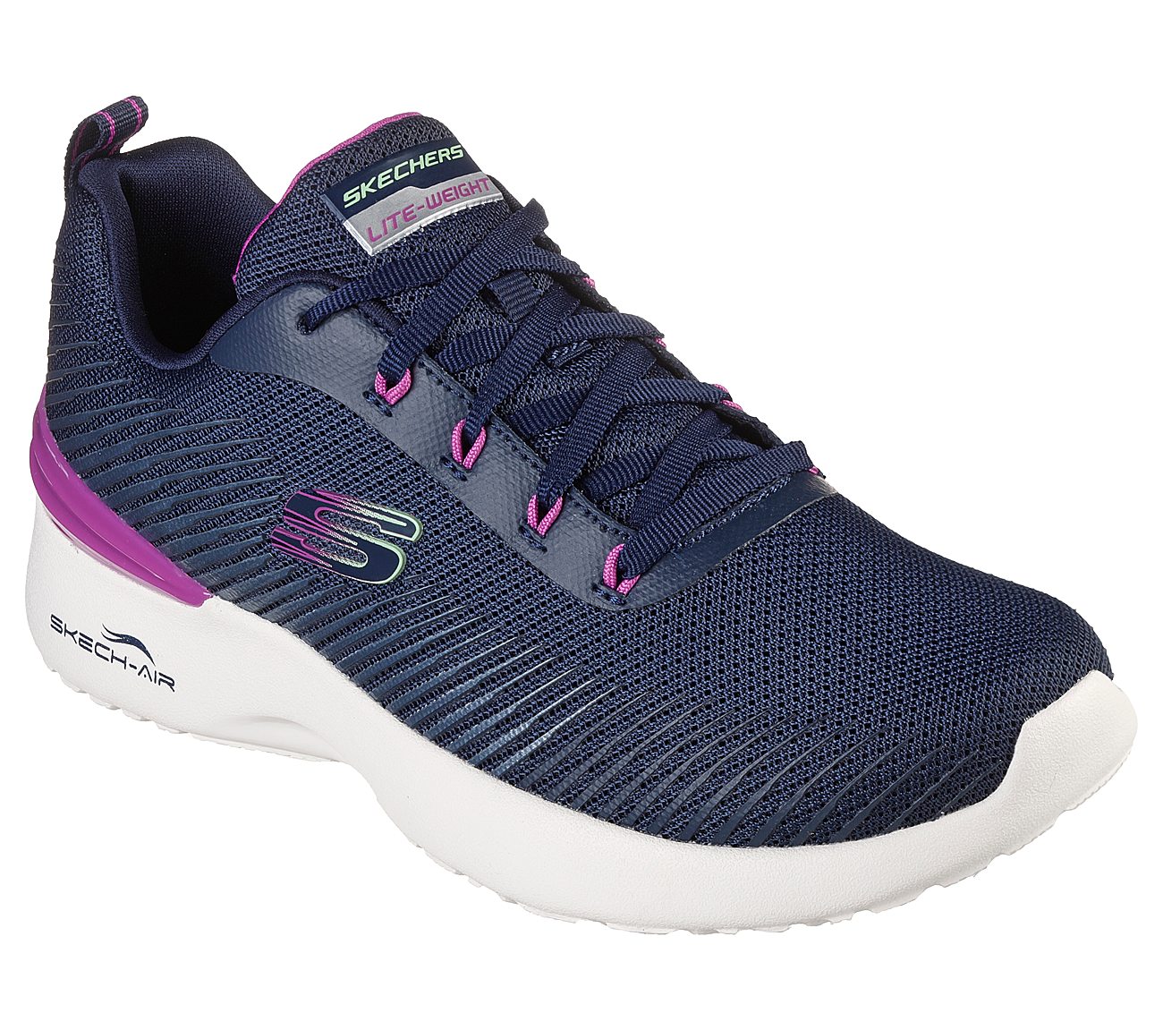 SKECH-AIR DYNAMIGHT-LUMINOSIT, NAVY/PURPLE Footwear Right View