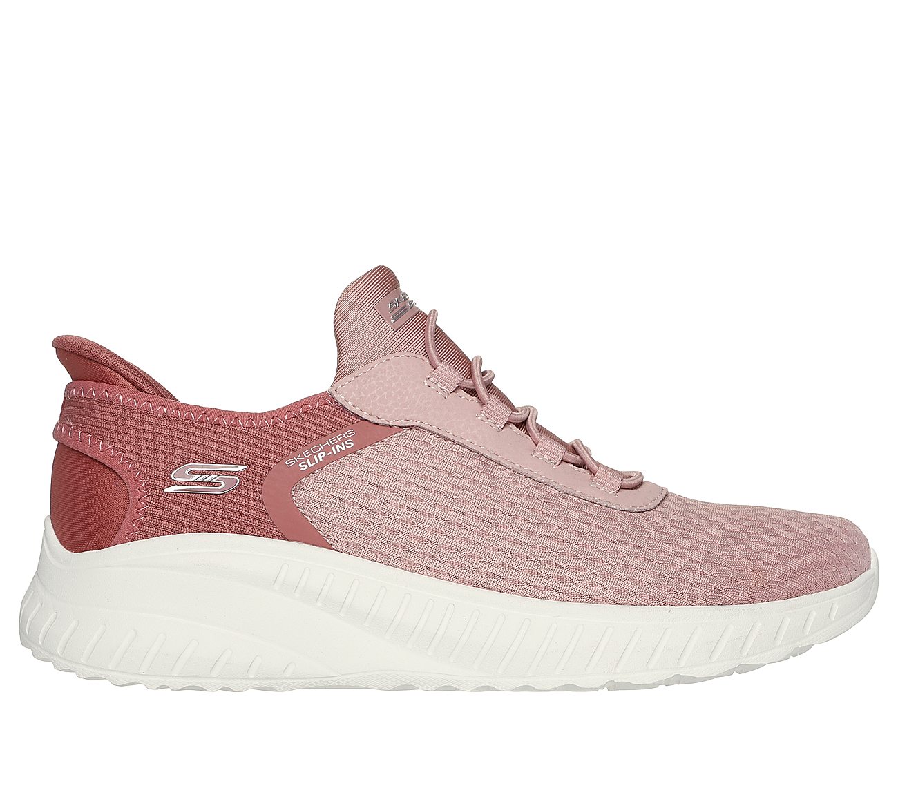 SKECHERS SLIP-INS: BOBS SPORT SQUAD CHAOS, BLUSH Footwear Lateral View