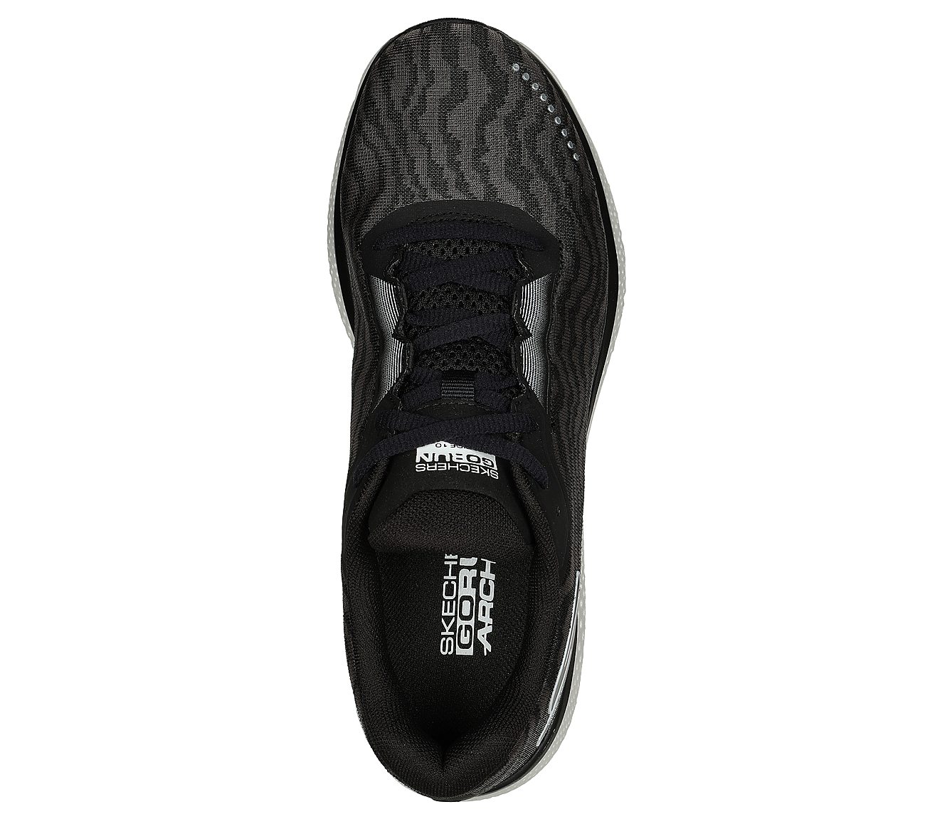GO RUN RIDE 10, BLACK/WHITE Footwear Top View