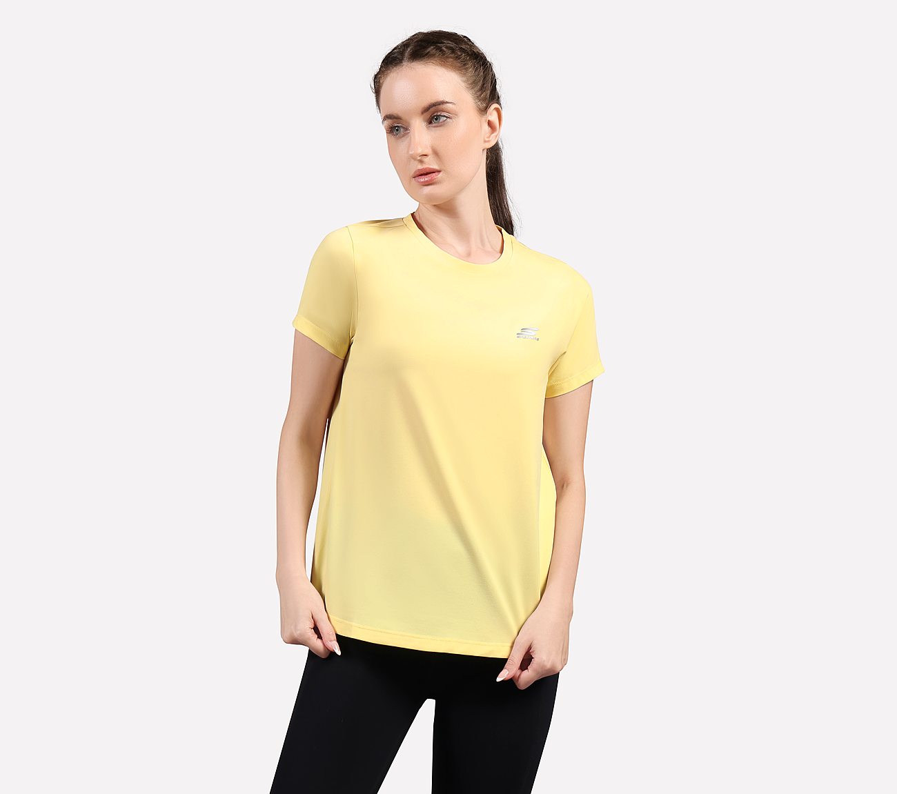 PERFORMANCE BOXY FIT T SHIRT, NATURAL/YELLOW Apparels Top View