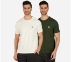 SS CREWNECK TEE-2PC PACK, OFF WHITE/GREEN Apparels Lateral View