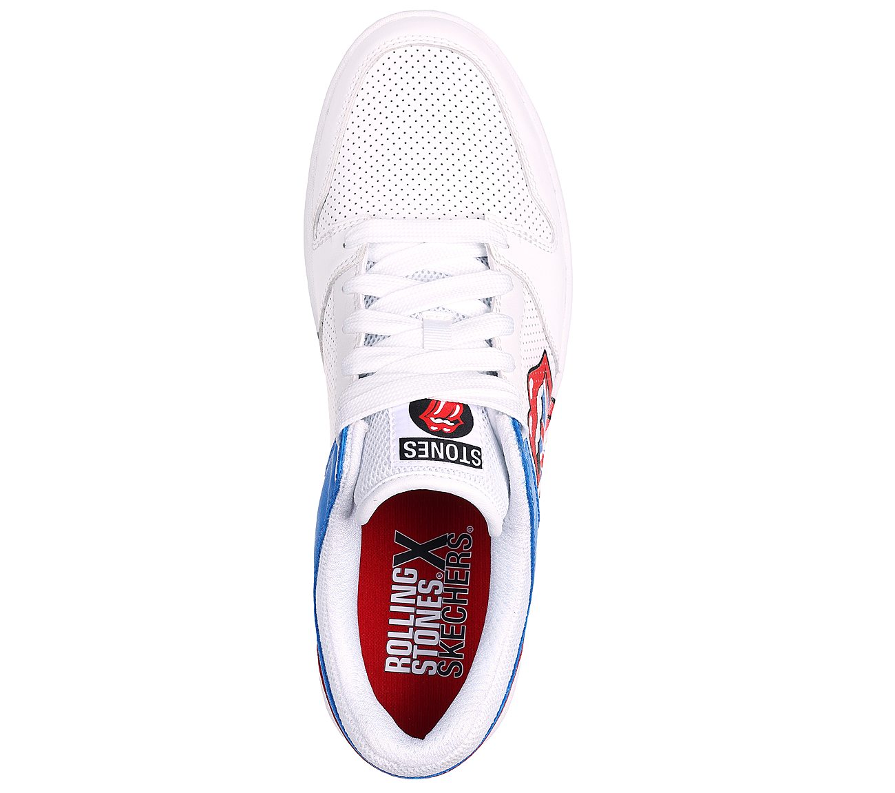 Rolling Stones: Classic Cup - Euro Lick, WHITE/BLUE/RED Footwear Top View