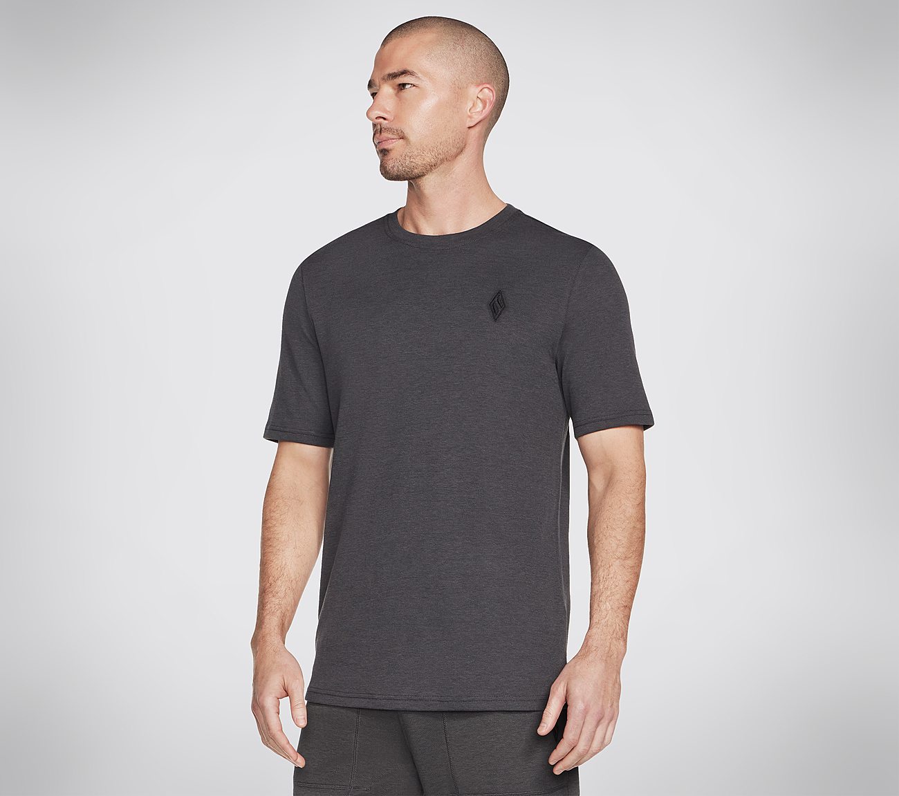 GOKNIT PIQUE SS T-SHIRT, CCHARCOAL Apparels Left View