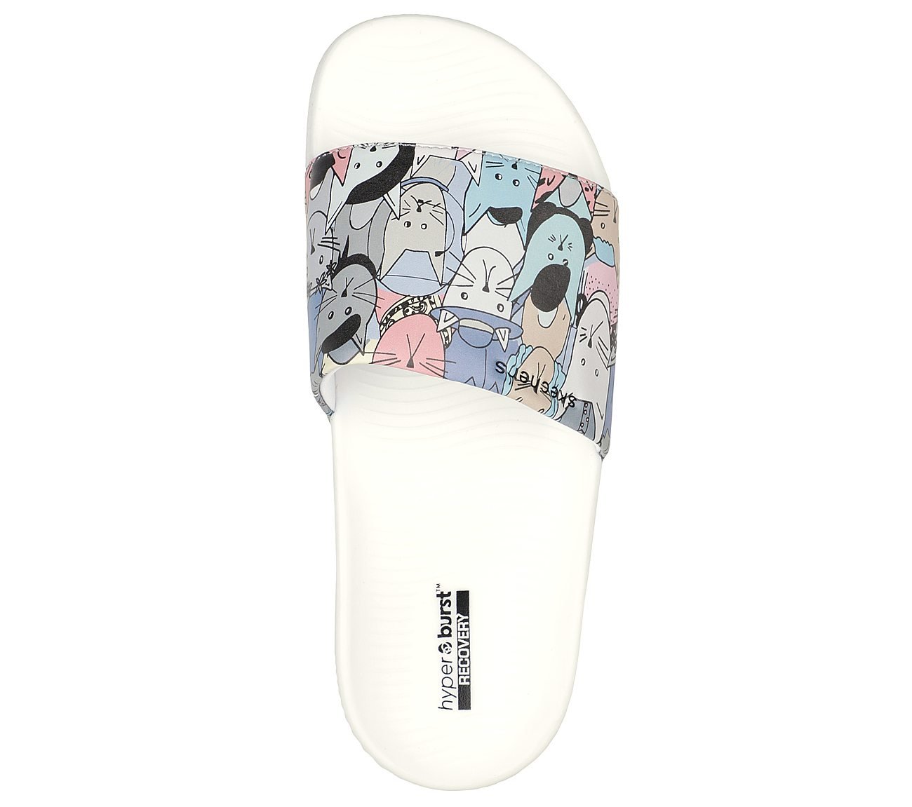 HYPER SLIDE - PAWSOME, WHITE/MULTI Footwear Top View