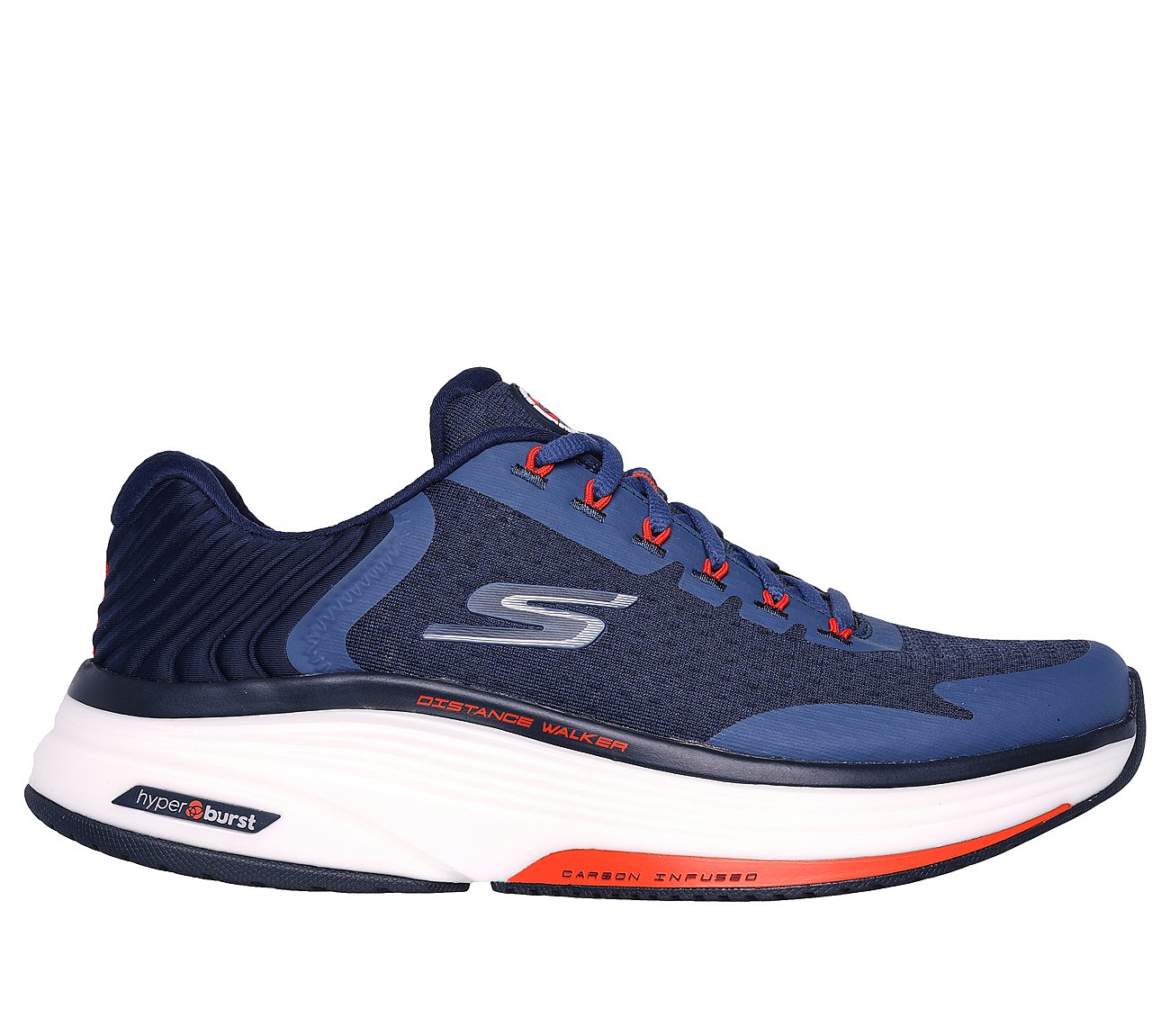 GO WALK DISTANCE WALKER, NAVY/ORANGE Footwear Lateral View