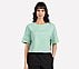 EMBROIDERED BOXY FIT T-SHIRT, AQUA/PURPLE