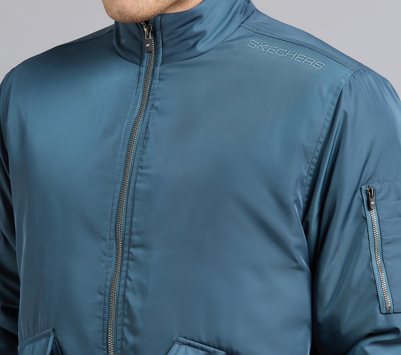 DOUBLE POCKET JACKET, TAUPE/BLUE Apparels Right View