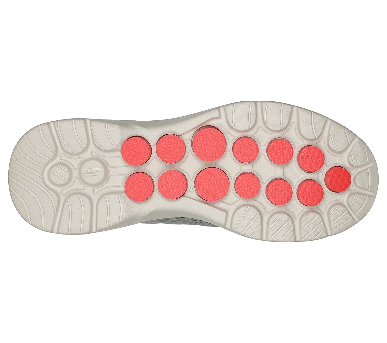 GO WALK 6 - AVALO 2, GREY/RED Footwear Bottom View