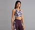 HIGH IMPACT AOP SPORTS BRA, WHITE/TURQ/PURPLE