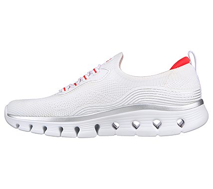 GO WALK GLIDE-STEP FLEX - SIL, WHITE/RED Footwear Left View