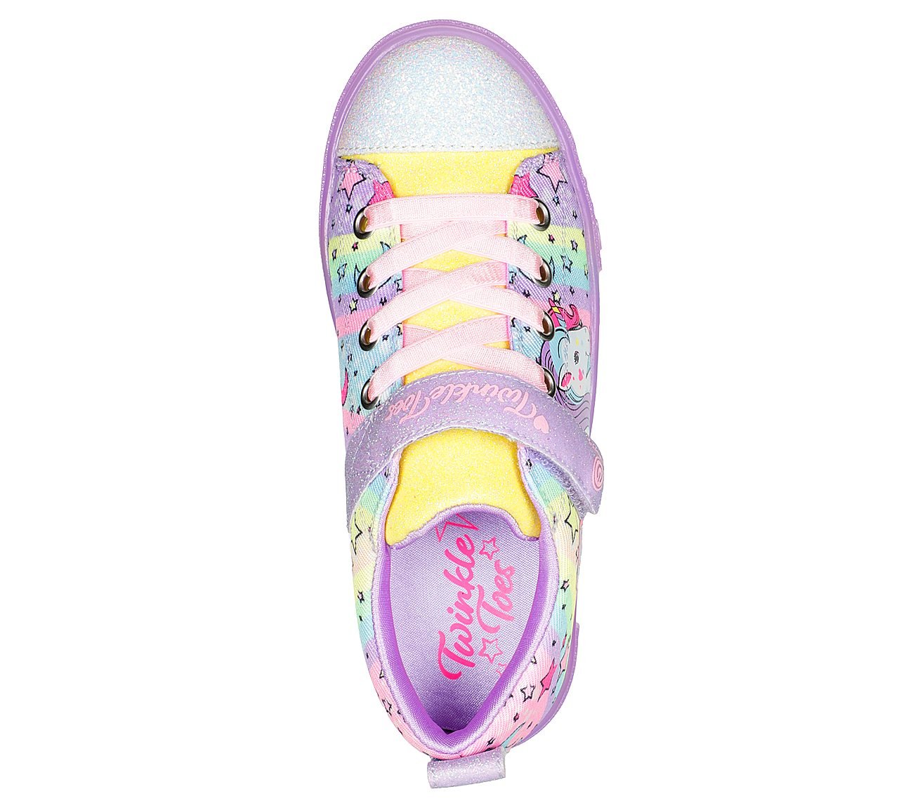 TWINKLE SPARKS ICE-UNICORN BU, LAVENDER/MULTI Footwear Top View
