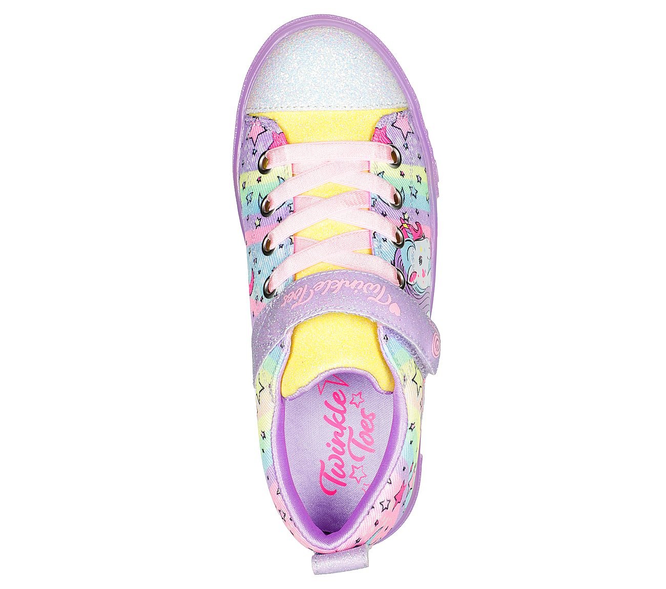 TWINKLE SPARKS ICE-UNICORN BU, LAVENDER/MULTI Footwear Top View