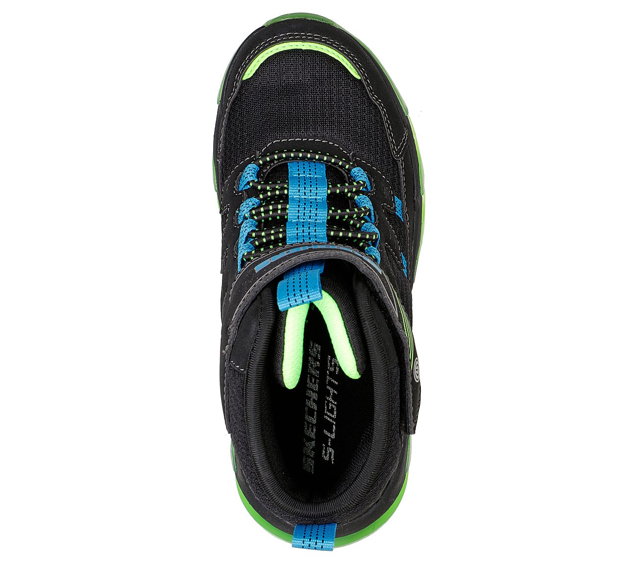 MEGA-SURGE - FLASH BREEZE, BLACK/BLUE/LIME Footwear Top View