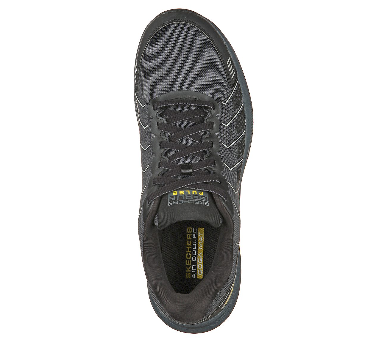 GO RUN PULSE-ALANINE, BLACK/YELLOW Footwear Top View