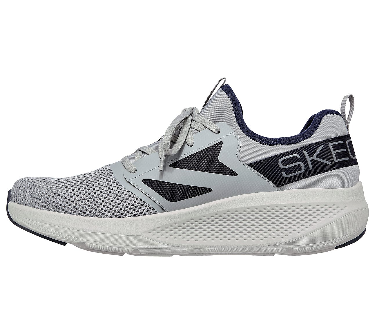 GO RUN ELEVATE, GRAY/NAVY Footwear Left View