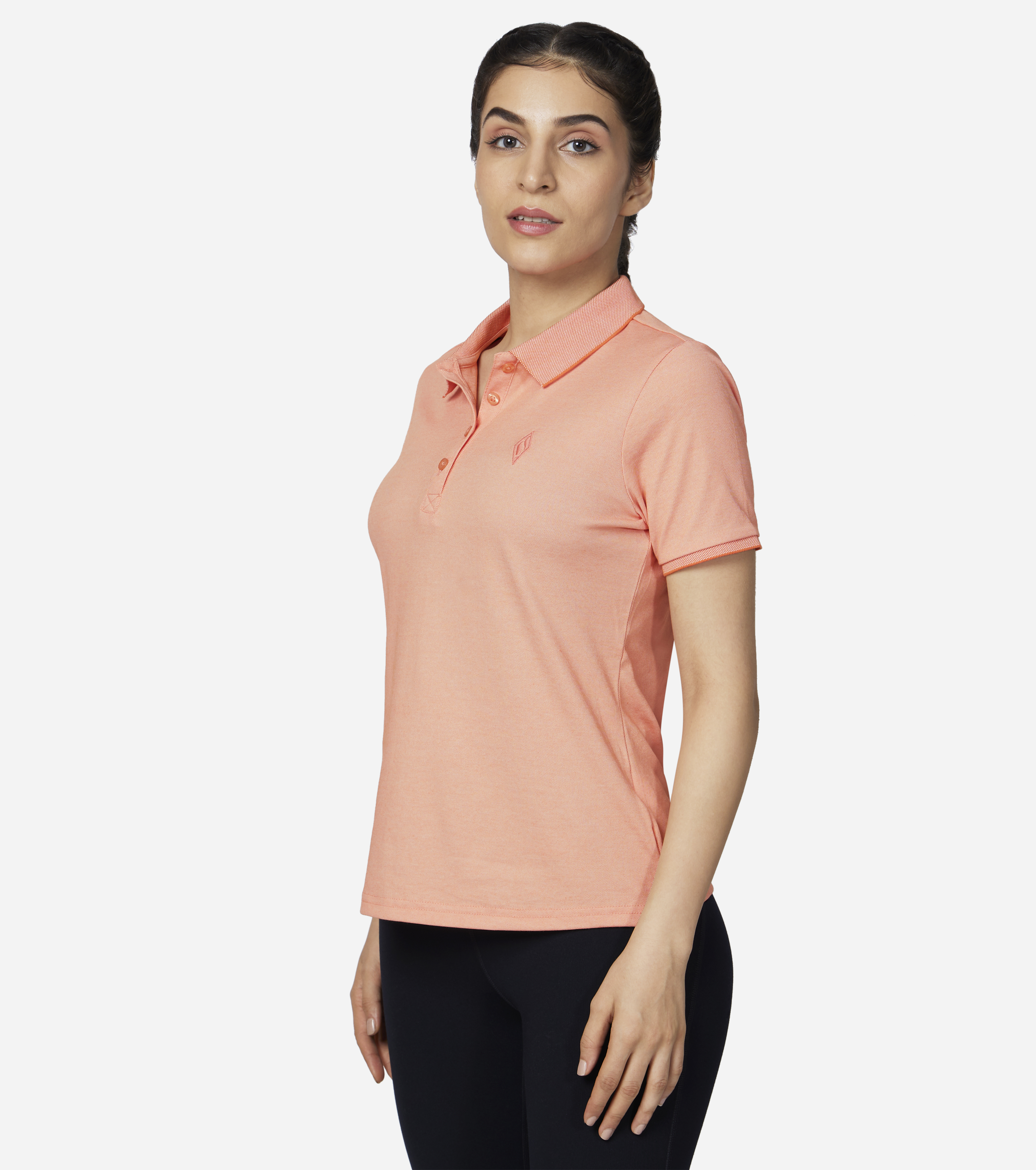 OFF DUTY POLO, CORAL/LIME Apparels Top View