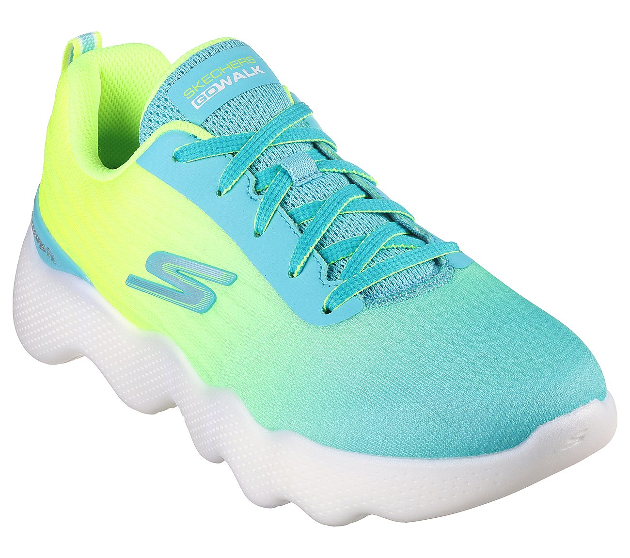 GO WALK MASSAGE FIT, TURQUOISE/LIME Footwear Right View