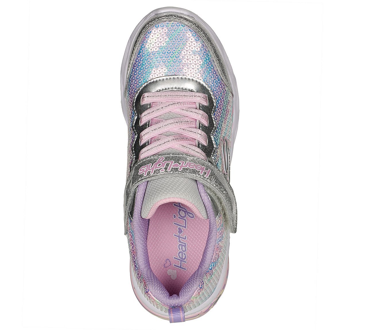 SWEETHEART LIGHTS -LETS SHINE, SILVER/MULTI Footwear Top View
