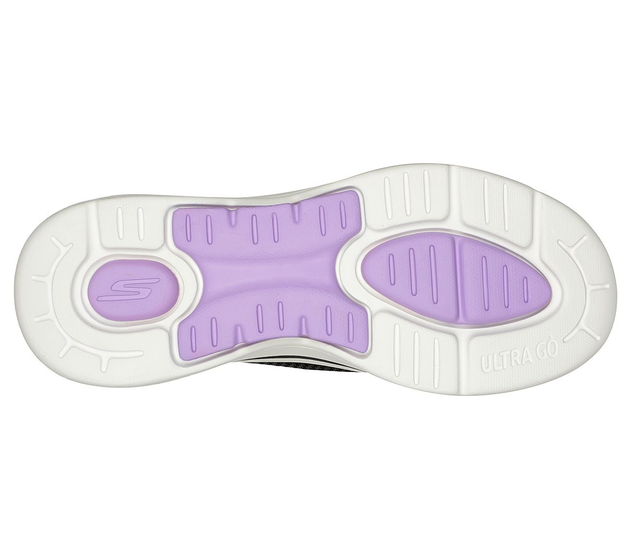 GO WARK ARCH FIT - HAZEL, BLACK/LAVENDER Footwear Bottom View