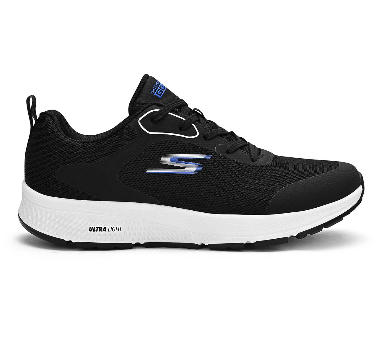 GO RUN CONSISTENT, BLACK / WHITE Footwear Lateral View