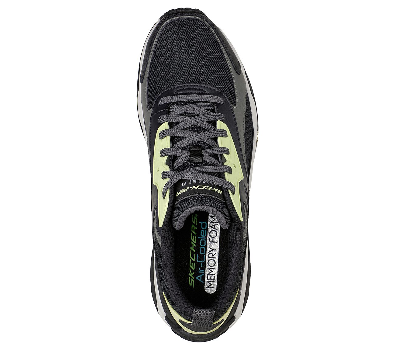 SKECH-AIR EXTREME V2, BLACK/LIME Footwear Top View