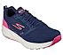 GO RUN RIDE 8, NAVY/PINK Footwear Lateral View