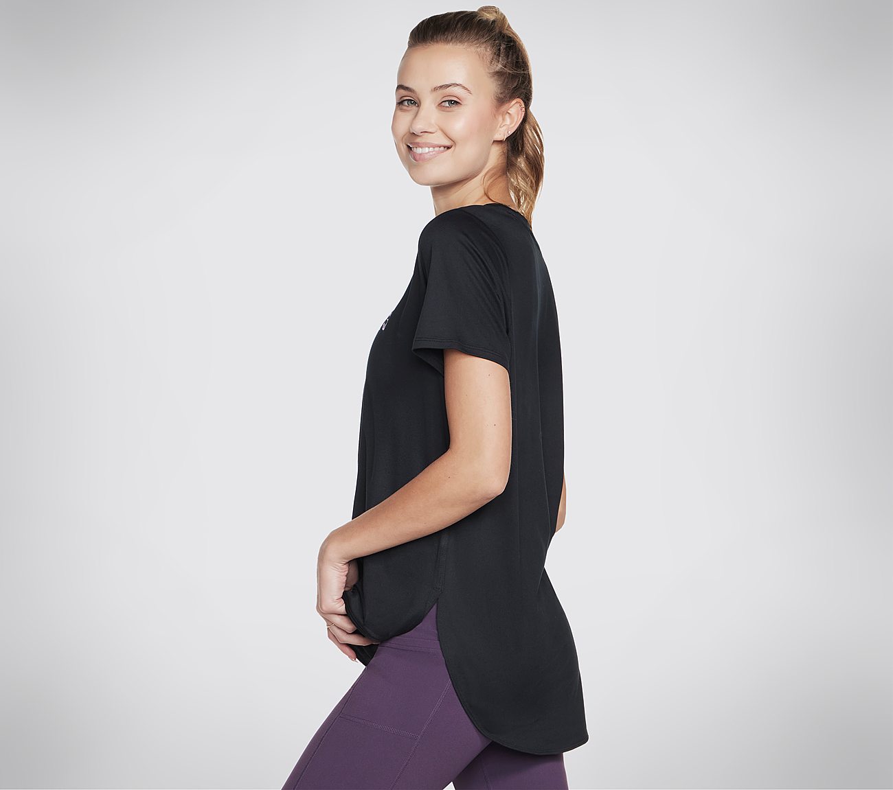GODRI SWIFT SKECHERS TUNIC T-SHIRT, BBBBLACK Apparels Bottom View