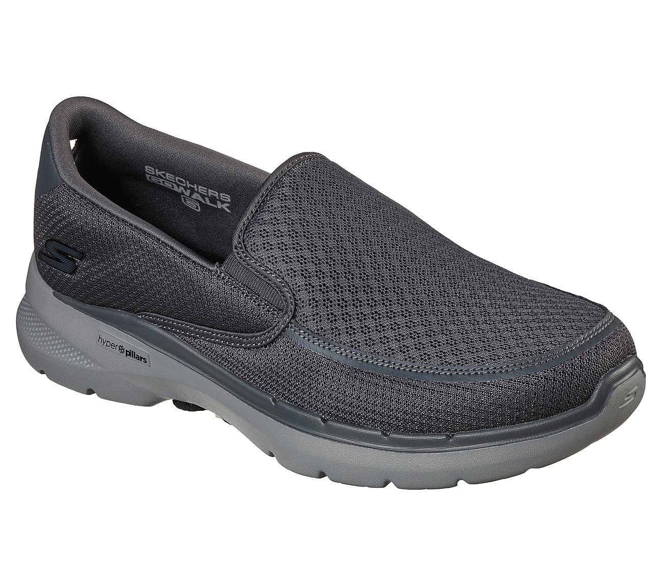 Skechers Black/Grey Go Walk 6 Orva Walking Shoes For Men Style ID ...