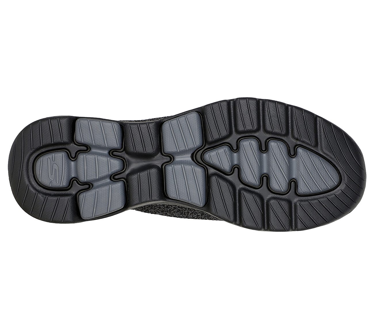 GO WALK 5 - TOWNWAY, BLACK/CHARCOAL Footwear Bottom View