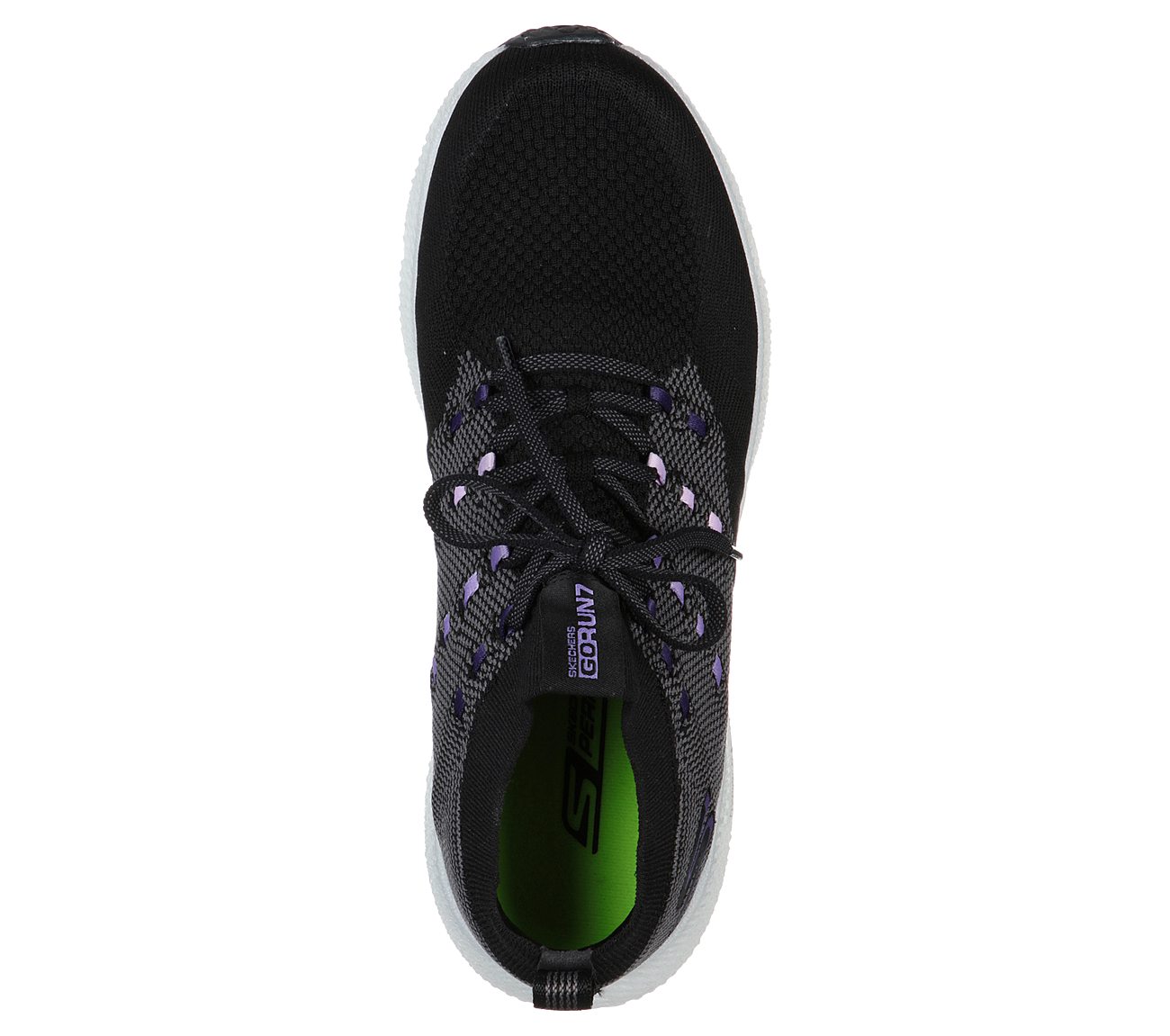GO RUN 7 -, BLACK/PURPLE Footwear Top View