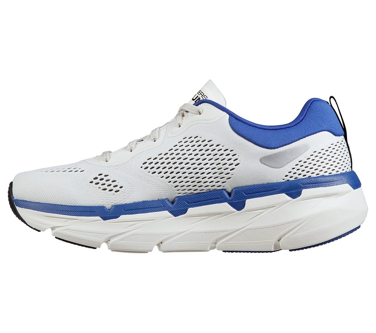 MAX CUSHIONING PREMIER -PERSP, WHITE/BLUE Footwear Left View