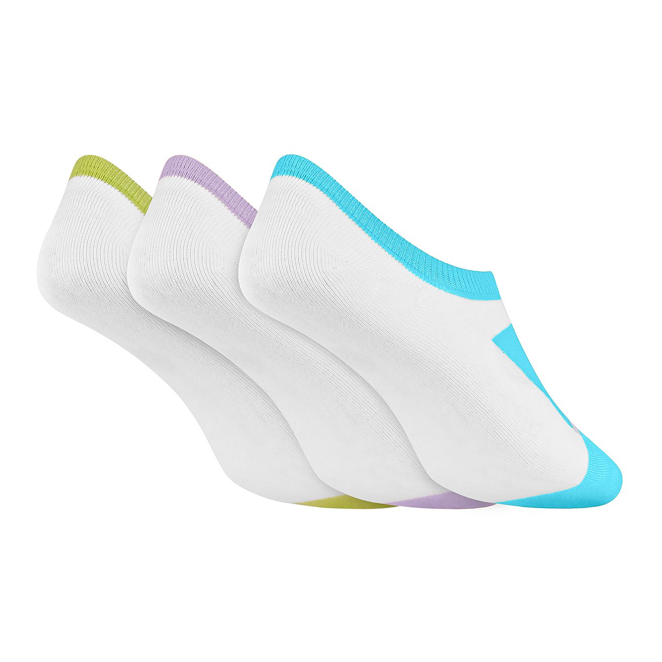 3PK WOMENS BLOCK NON TERRY LI, PURPLE/AQUA/PINK Accessories Top View