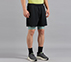 SPACE PRINT LAYER PICKLEBALL SHORTS, BLACK Apparels Bottom View