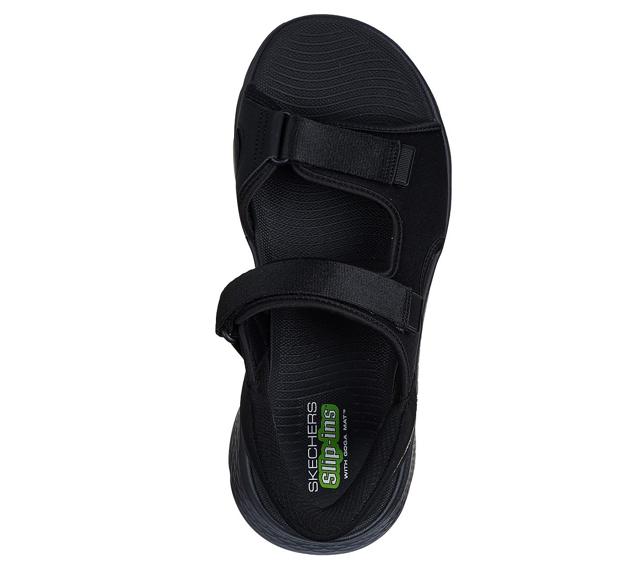 GO WALK FLEX SANDAL-EASY ENTR, BLACK/LIME Footwear Top View