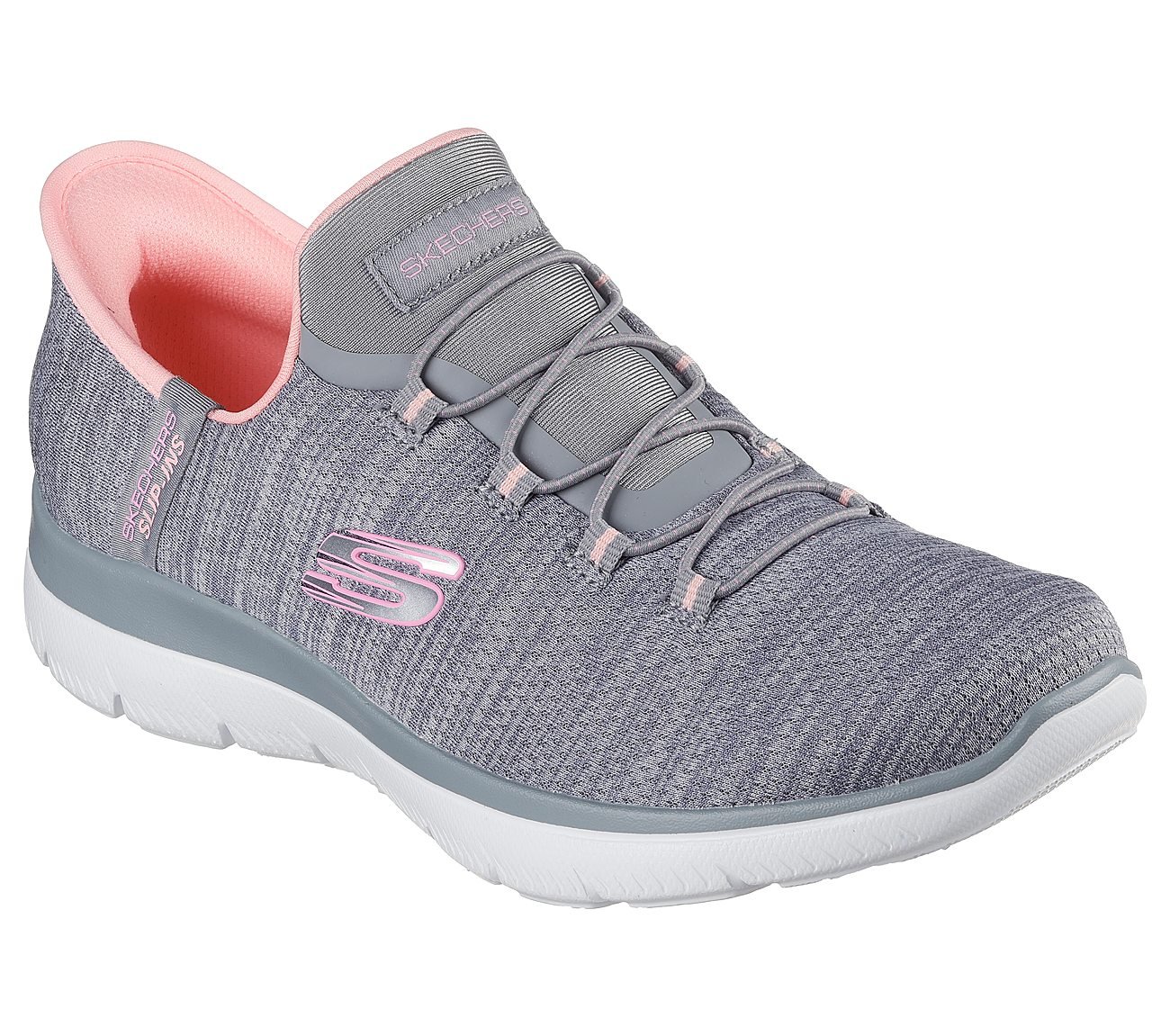 SUMMITS-EVERYDAY SET, GRAY/CORAL Footwear Left View