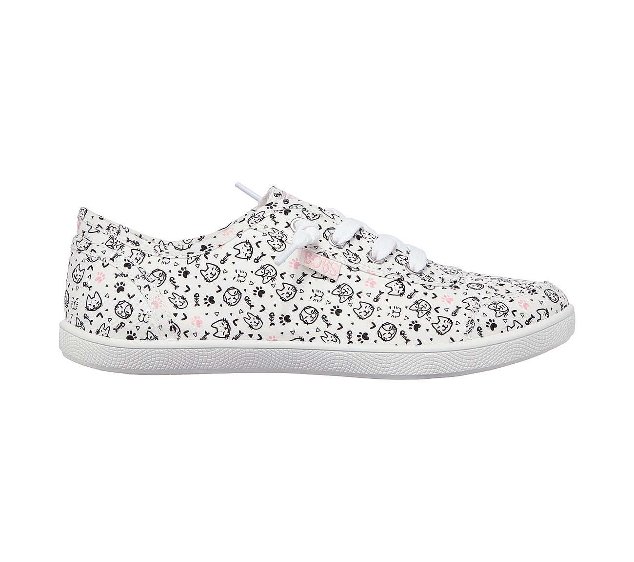 BOBS B CUTE - ITTY KITTY, WHITE/MULTI Footwear Lateral View