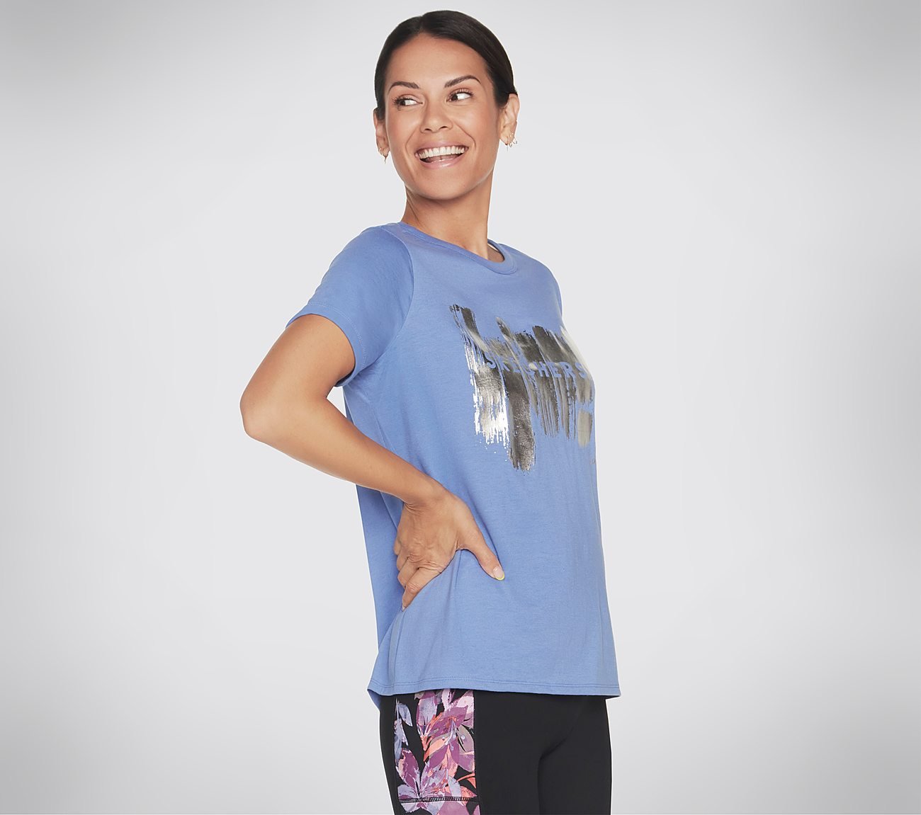 SKECHERS SHINE T-SHIRT, PERIWINKLE Apparels Bottom View