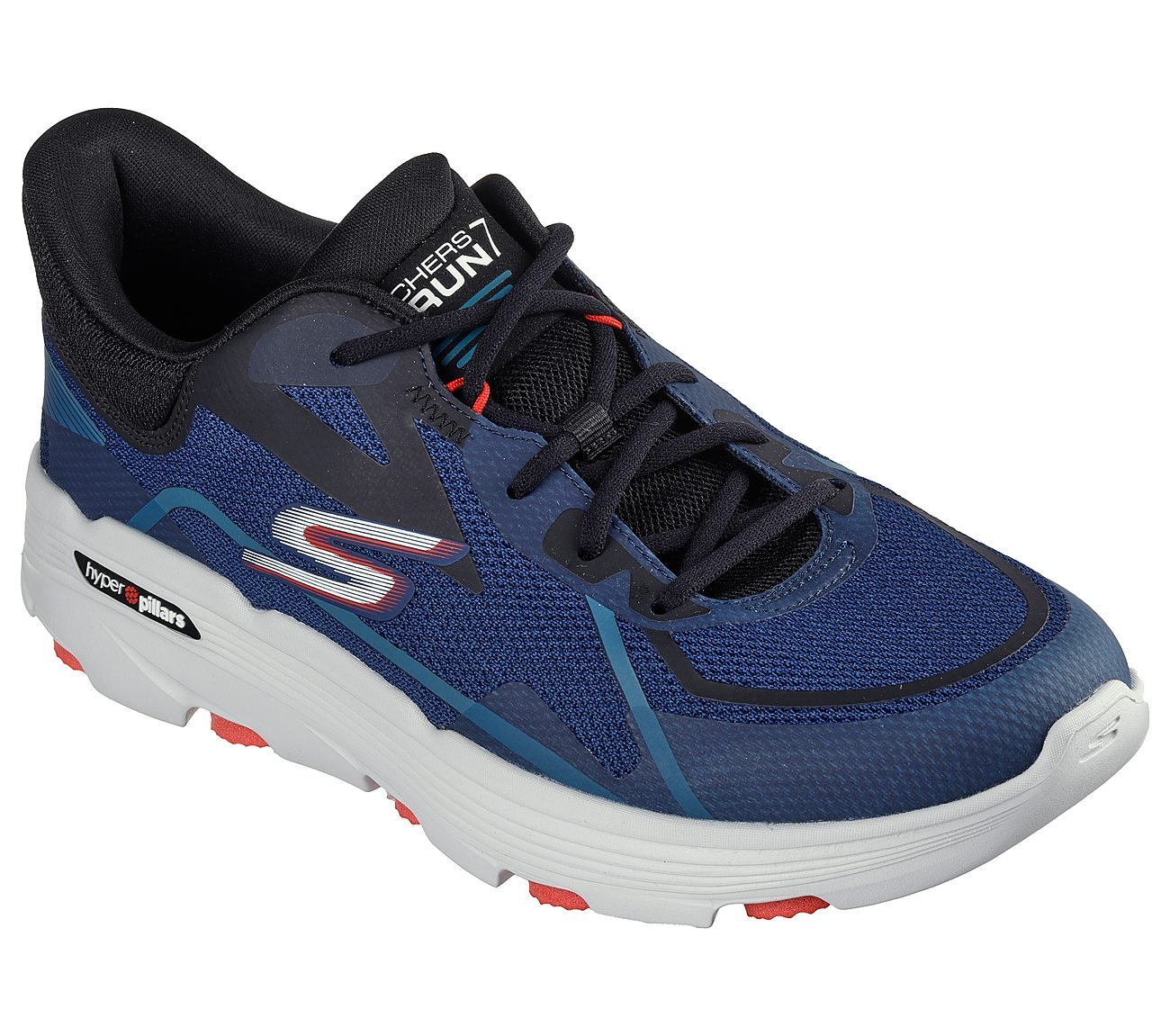 GO RUN 7, NAVY/MULTI Footwear Left View