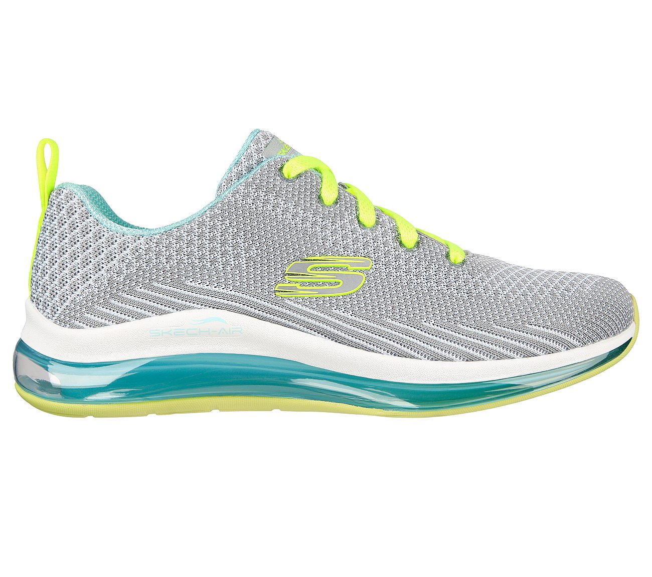 SKECH-AIR ELEMENT 2.0-AMUSE M, GREY/YELLOW/BLUE Footwear Lateral View